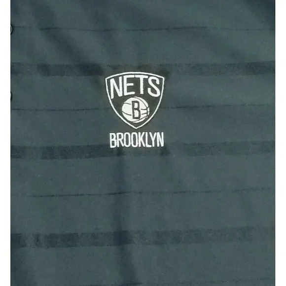 Antigua Size Medium Men's NBA Brooklyn Nets Black Short Sleeve Desert Dry Polo - Picture 6 of 15